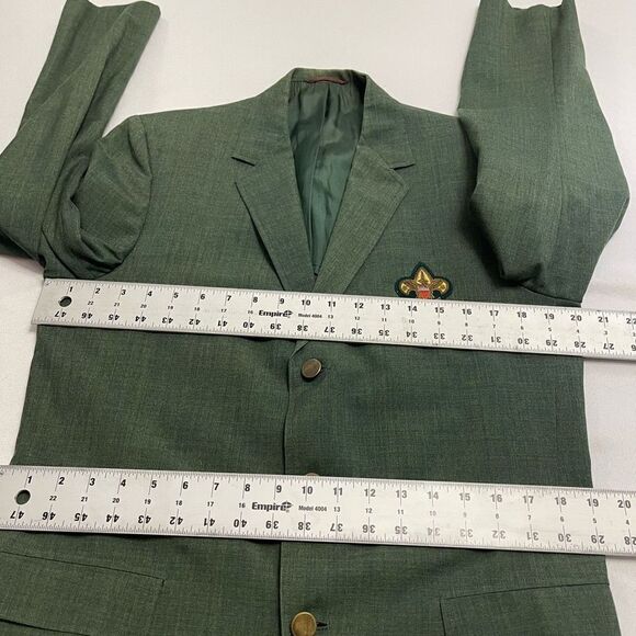 Boy Scout Hart Schaffner & Marx Green Blazer Bullion Boy Scouts VTG Size 37L - Picture 3 of 10